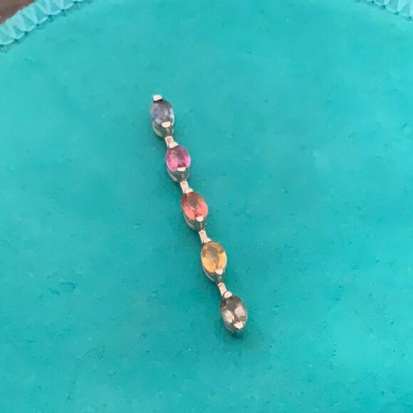 Precious Multi-Color Gemstone Pendant LN!